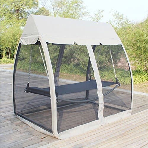 Lit suspendu de jardin avec tonnelle