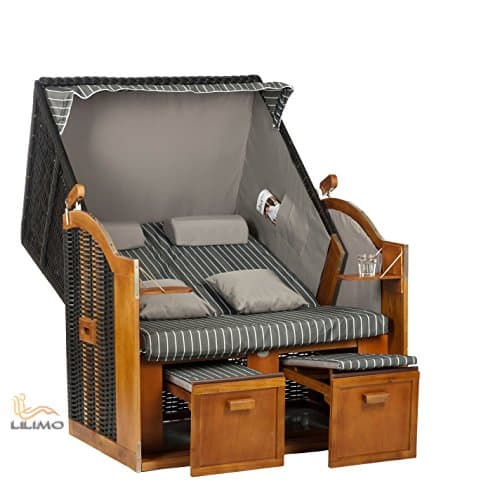 Lit d'extérieur vintage, corbeille baltique pour 2 personnes