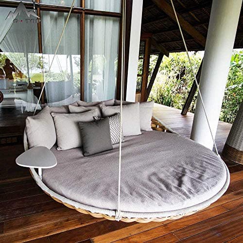Lit suspendu pour intérieur ou extérieur en Rotin,  style exotique
