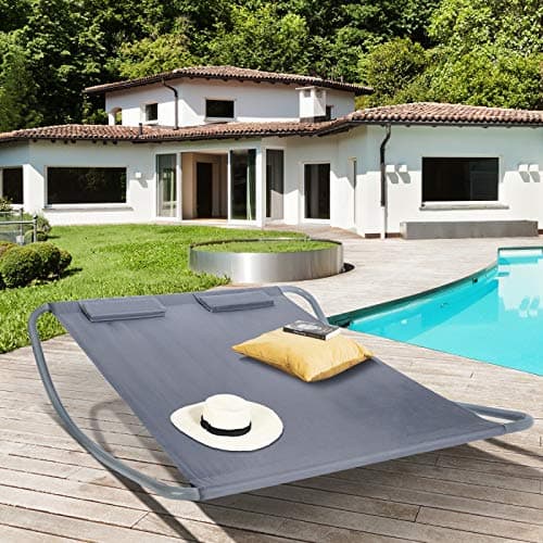 Lit double en toile pour bord de piscine