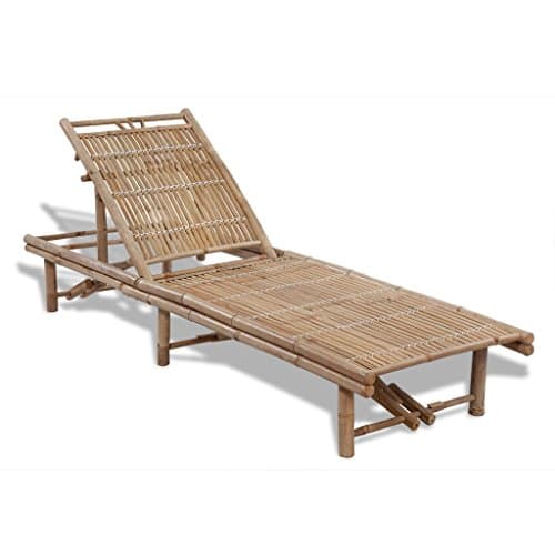 Lit Transat bain de soleil en bambou pour un jardin deco exotique
