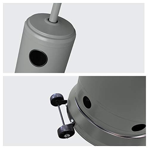 Parasol chauffant au gaz avec base ronde à roulettes