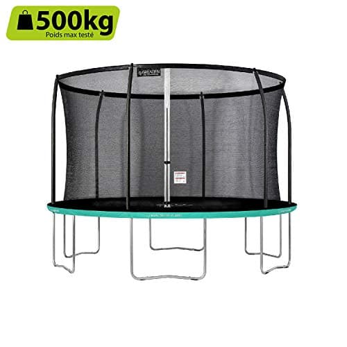 Trampolin de jardin Greaden vert de diamètre 3m60, sûr et durable