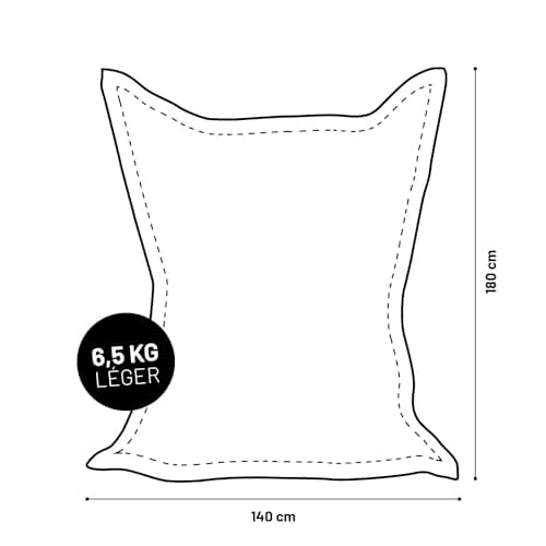 Pouf géant XXL imperméable 140x180cm avec perles EPS