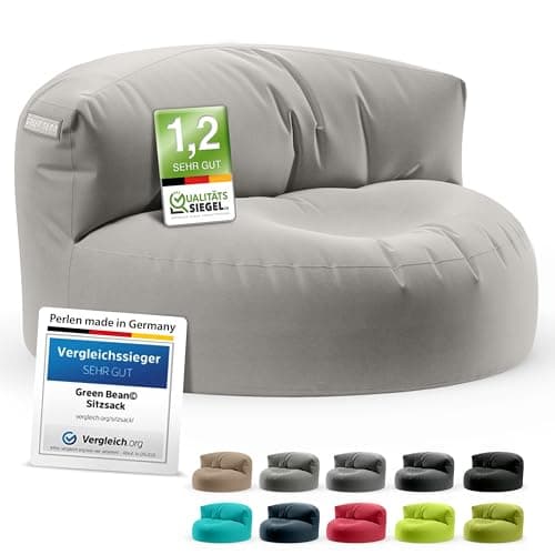 Pouf-canapé Green Bean gris clair avec dossier ergonomique