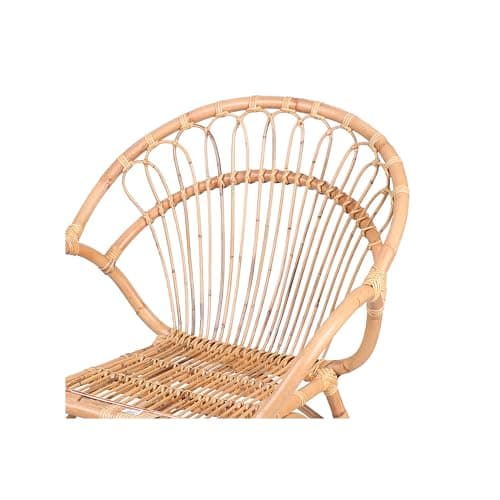 Fauteuil en rotin naturel style bohème avec dossier éventail