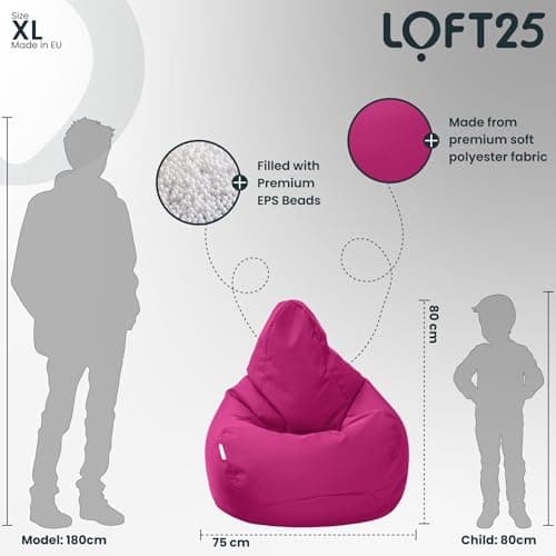 Pouf poire rose ergonomique résistant à l'eau intérieur extérieur