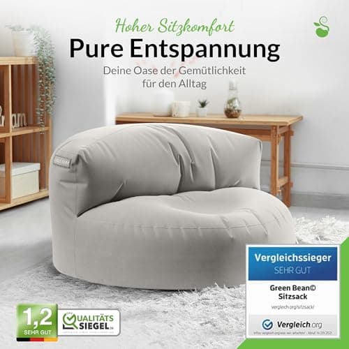 Canapé-sac ergonomique Green Bean gris clair intérieur extérieur