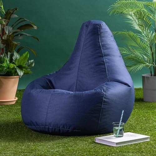Pouf poire bleu marine confortable pour intérieur et extérieur