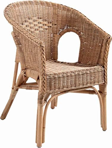 Fauteuil en rotin marron avec accoudoirs pour extérieur