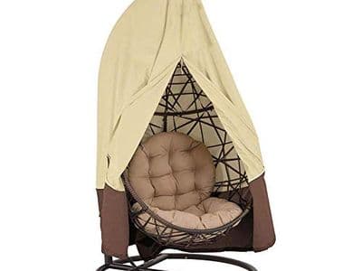 Housse pour fauteuil suspendu bicolore marron et beige