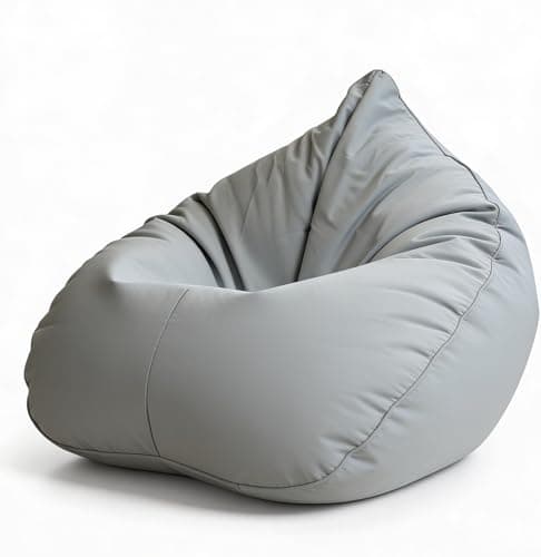 Aiire Pouf Exterieur XXL Design - Bean Bag Poire avec Remplissage pour Piscine et Jardin - Coussin de Sol ou Fauteuil de Lecture Géant - Pouffe Adulte, Gamer ou Ado Gris