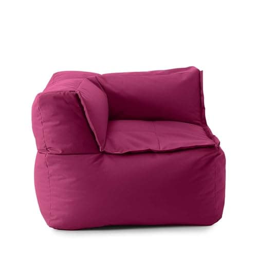 Lumaland Pouf Lounge avec Partie d'angle modulaire - Lavable - pour l'intérieur et l'extérieur - Chaise d'angle imperméable - Facile à étendre - 81 x 81 x 70 cm - Bordeaux