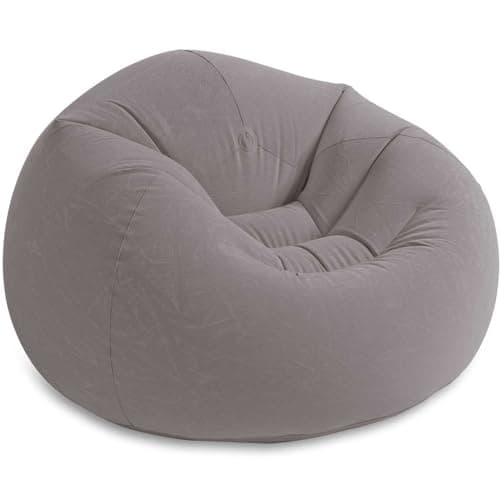 Intex 68579NP Pouf Gonflable Beanless, Gris, 107cm x 104cm x 69cm