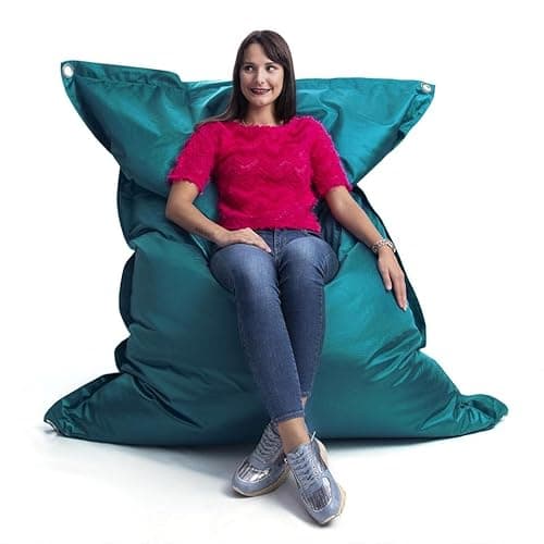 LIVEDECO - Pouf Extérieur, Outdoor, Jardin, Terrasse, Turquoise BiG52 Iron RAW