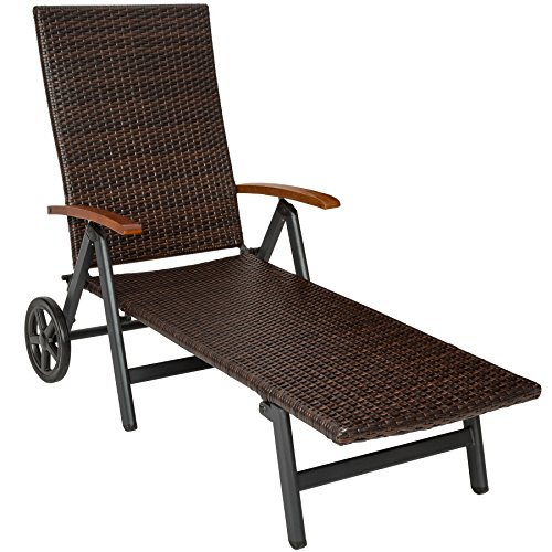Chaise longue transat, chic et confortable, Tectake, style rotin