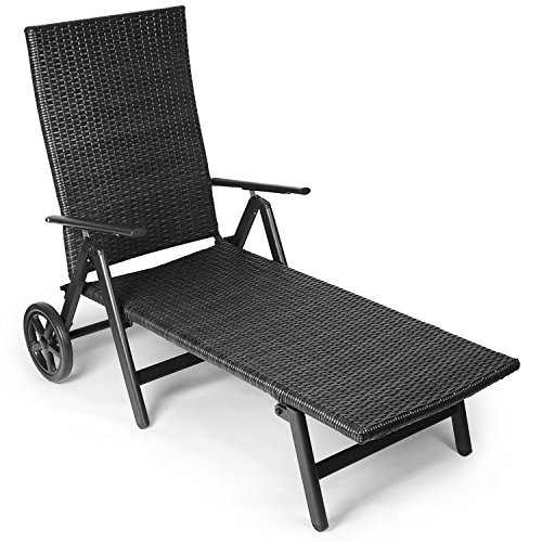 Chaise longue transat, chic et confortable, Vanage, style rotin