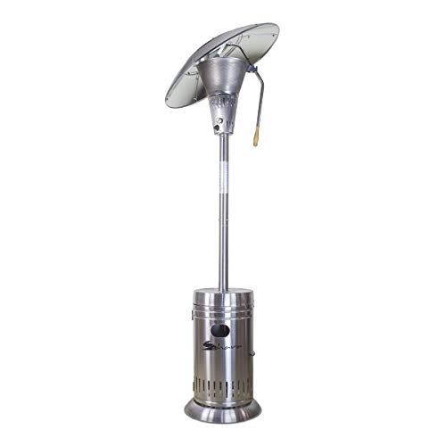 Parasol chauffant 13kw luxe en inox orientable avec allumage électronique lesté anti bascule