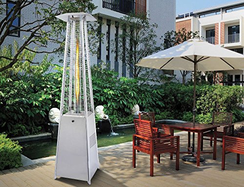 Parasol chauffant au gaz en acier inoxydable blanc pour terrasse et extérieur BU-KO