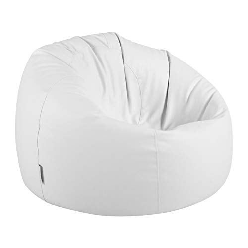 Pouf d'extérieur rond Bean Bag Blanc en simili