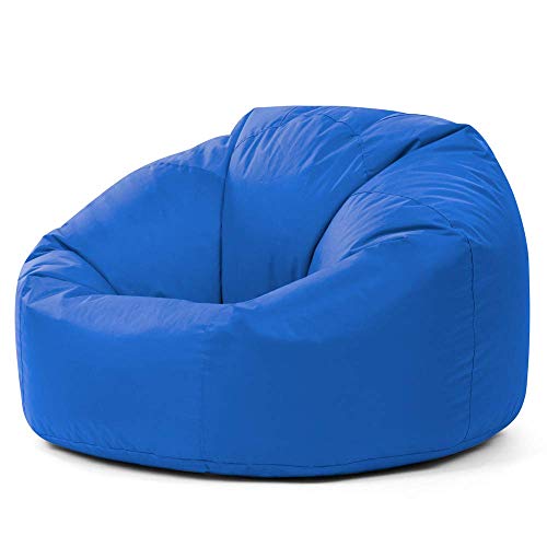 Pouf fauteuil rond de jardin Bean Bag bleu roi