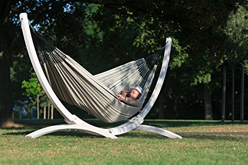 Support pour hamac La Siesta en bois blanc pour hamac kingsize pour jardin