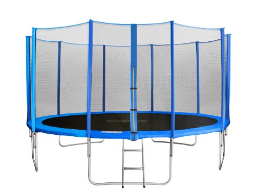 Grand trampoline Sixbros bleu de jardin