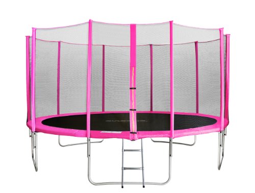 Grand trampoline Sixbros rose de jardin